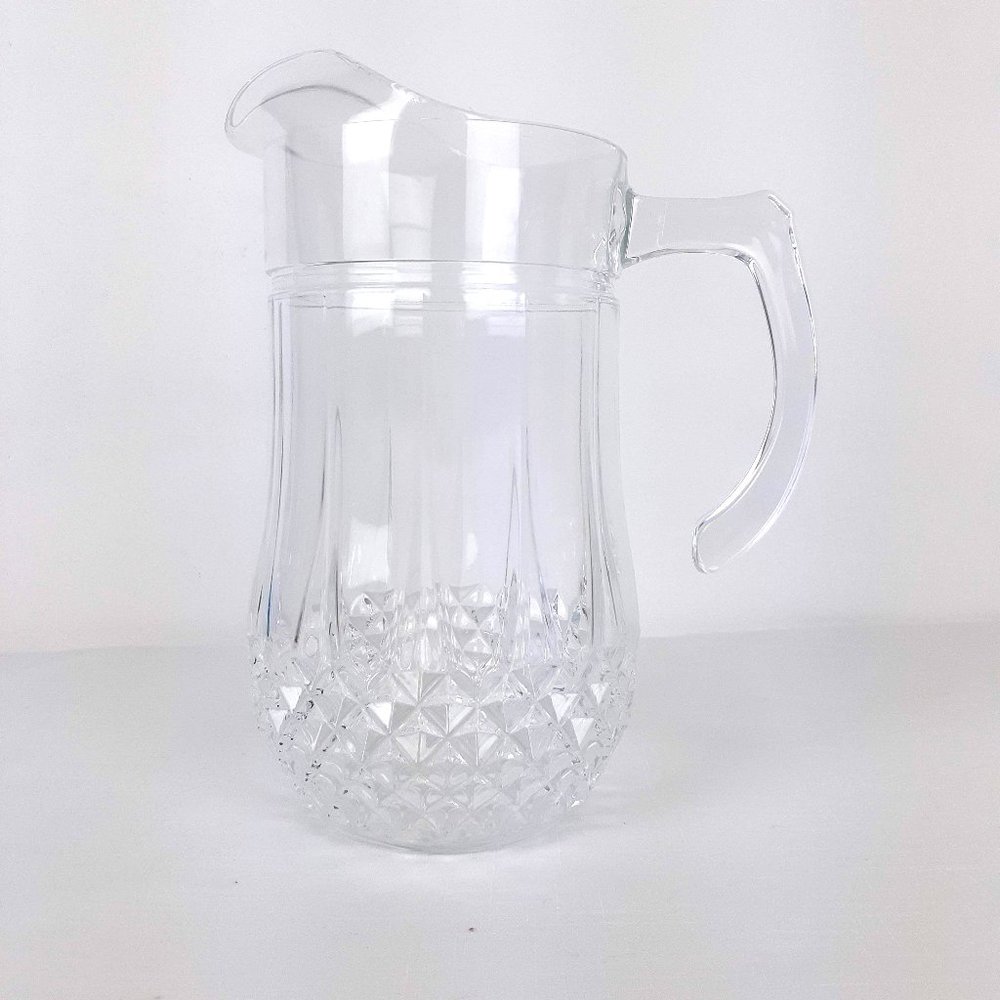 Cristal D'Arques Durand LONGCHAMP Crystal Pitcher 9" Tall Vintage